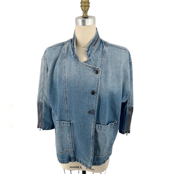 Anthropologie Current/Ellliot Crosby Distressed Denim Jacket Size 2, US M - Picture 5 of 13